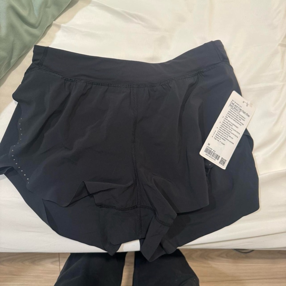 Black lululemon fast and free high rise shorts